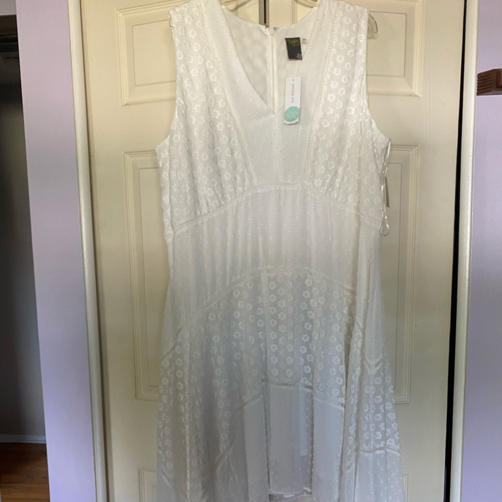 NWT 22W White eyelet Taylor Keilan dress